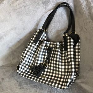 Liz Claiborne Black & White gingham/checker purse
